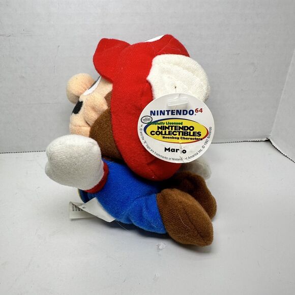 Nintendo Flying Mario Plush Bean Bag BDA N64 Video Game Plush Toy 6” Vintage - Picture 2 of 5